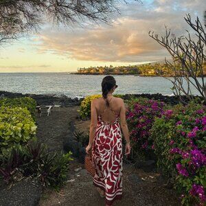 MANGO Women's Crossed Back Printed Dress